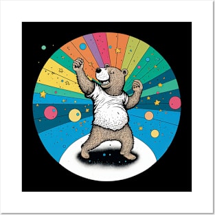 Disco Bear dancing Posters and Art